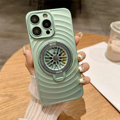 Cute Phone Cases For iPhone 13, 14, 15, and 15 Pro Max models - Wave Ripple Gyroscopic Bracket Cover - TSP525 - Touchy Style