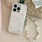 Cute Phone Cases For iPhone 13, 14, 15, and 16 Pro Max - Rabbit, Dog, Star, Soft Chic Cover with Wristband - TSP441 - Touchy Style