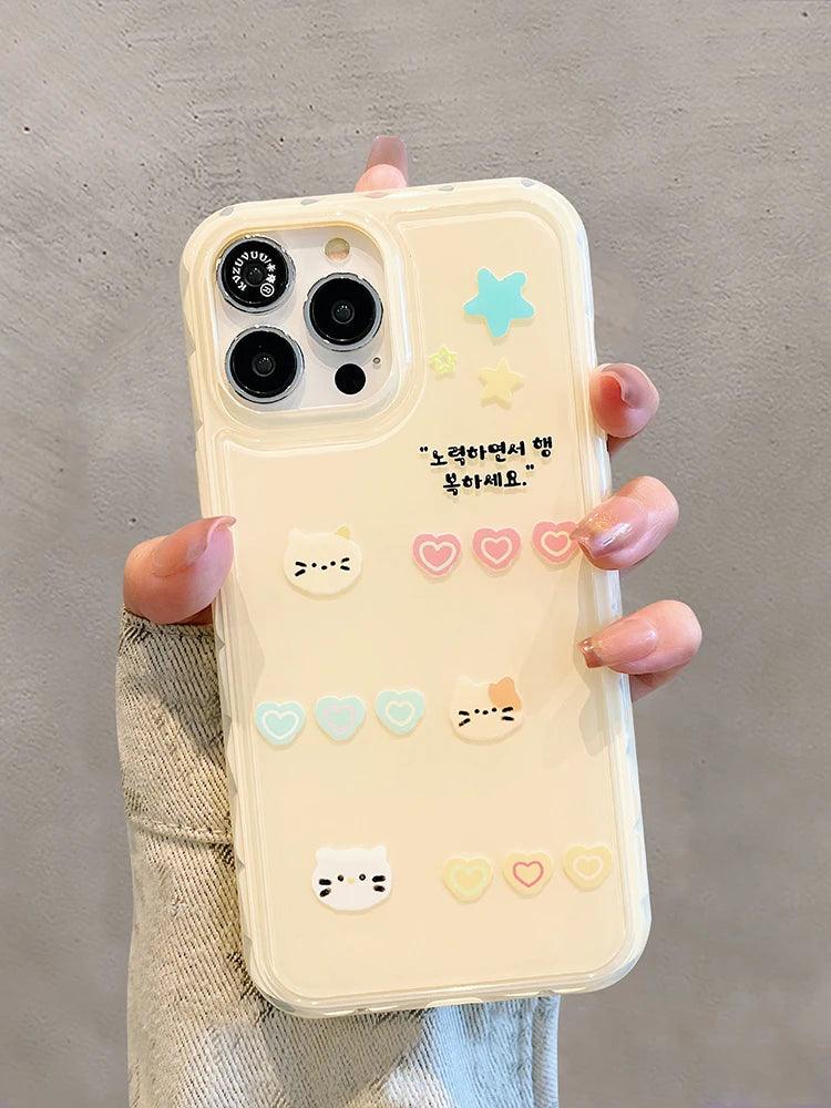 Cute Phone Cases for iPhone 13, 14, and 15 Pro Max - Candy Color Rabbit Cat Cartoon Soft Cover - TSP216 - Touchy Style