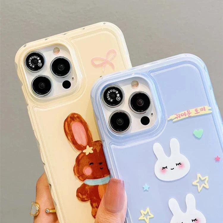 Cute Phone Cases for iPhone 13, 14, and 15 Pro Max - Candy Color Rabbit Cat Cartoon Soft Cover - TSP216 - Touchy Style