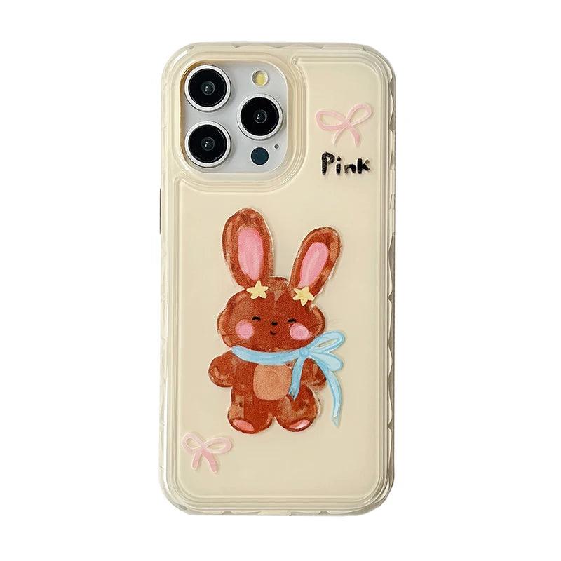 Cute Phone Cases for iPhone 13, 14, and 15 Pro Max - Candy Color Rabbit Cat Cartoon Soft Cover - TSP216 - Touchy Style