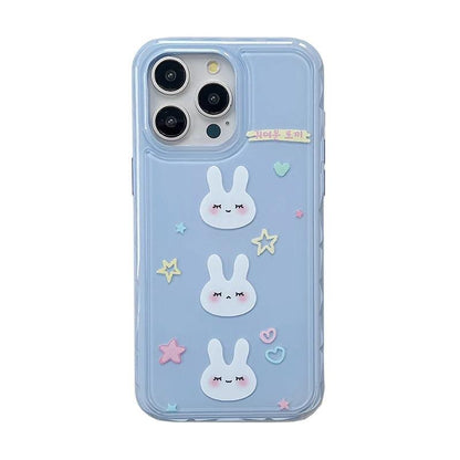 Cute Phone Cases for iPhone 13, 14, and 15 Pro Max - Candy Color Rabbit Cat Cartoon Soft Cover - TSP216 - Touchy Style