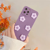 Cute Phone Cases For iPhone 14, 11 Pro Max, 12 Mini, 13, and many more - 3D Cartoon Flower, Soft Cover - TSP429 - Touchy Style