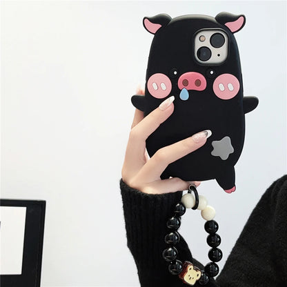 Cute Phone Cases For iPhone 14, 12, 11, 13, 15 Pro Max - Cartoon Funny Snot Pig - Soft Cover - TSP252 - Touchy Style