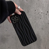 Cute Phone Cases For iPhone 14 13 11 12 Pro Max 14 Plus - Black WaterRipple Wavey Lines - Touchy Style .