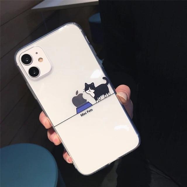 Cute Phone Cases For iPhone 14, 13, 11 Pro Max, X, XS, XR, 12 Mini Pro Max, 7, 8 Plus Clear Transparent Cartoon (B) - Touchy Style