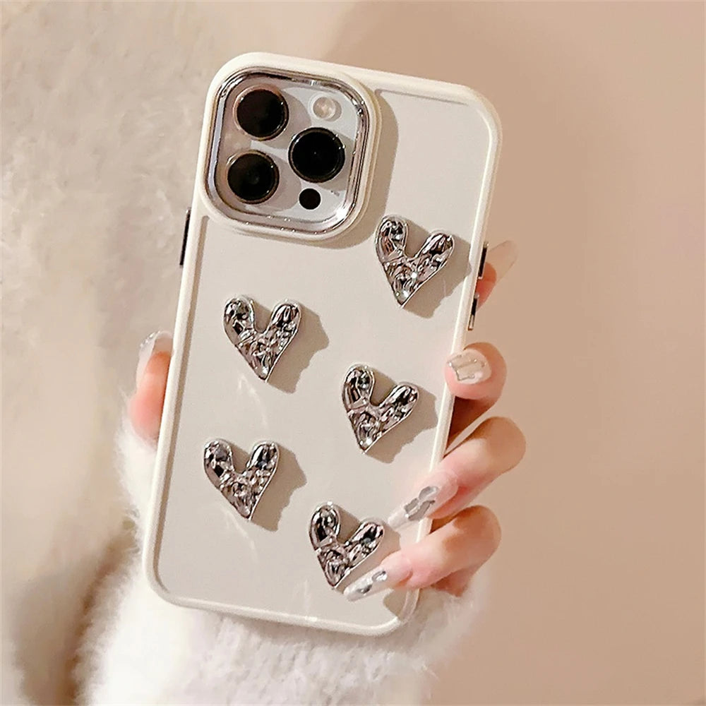 Cute Phone Cases for iPhone 14 Pro Max, 13, 12, 11, X, XS, XR, 7, and 8 Plus - 3D Heart Candy Color Cover - TSP360 - Touchy Style