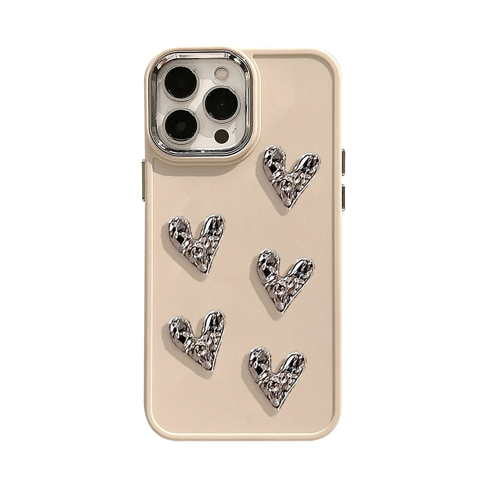 Cute Phone Cases for iPhone 14 Pro Max, 13, 12, 11, X, XS, XR, 7, and 8 Plus - 3D Heart Candy Color Cover - TSP360 - Touchy Style