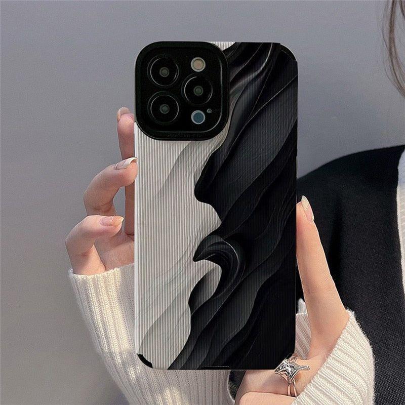 Cute Phone Cases for iPhone 14 Pro Max, 13, 12, 11, XS, XR, 7, 8, 14 Plus - Retro Black White - Touchy Style