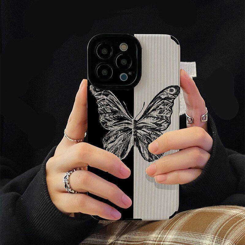 Cute Phone Cases for iPhone 14 Pro Max, 13, 12, 11, XS, XR, 7, 8 Plus - Fashion Butterfly Leather - Touchy Style