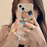 Cute Phone Cases For iPhone 14 Pro Max, 13, 12 Pro, 11, X, XR, XS, 7, 8 Plus, and SE3 - Cartoon Bear,Flower Mirror Cover - TSP369 - Touchy Style