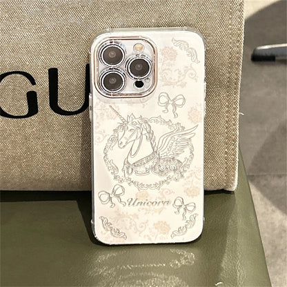 Cute Phone Cases for iPhone 15, 13, 14, 12 Pro Max, 11 - Dream Horse with Bowknot Bumper Cover - TSP358 - Touchy Style