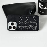 Cute Phone Cases for iPhone 15, 14, 12, 13, and Pro Max - Glitter Cat, Black Bumper Cover - TSP457 - Touchy Style