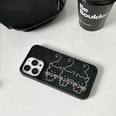 Cute Phone Cases for iPhone 15, 14, 12, 13, and Pro Max - Glitter Cat, Black Bumper Cover - TSP457 - Touchy Style