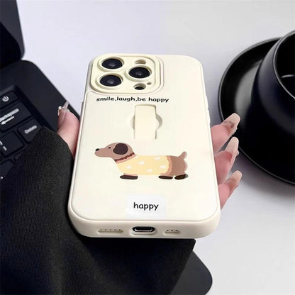 Cute Phone Cases for iPhone 15, 14, 13, 11, or 12 Pro Max - Cartoon Puppy Dog &amp; Cat with Hidden Ring Holder - TSP221 - Touchy Style