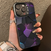 Cute Phone Cases for iPhone 15, 14, 13, 12, 11 Pro, 15 Pro, 14 Pro, 13 Pro Max, X, XS, X Max, XR, SE (2020, 2022), 7, 8 Plus - Black Purple Lines - TSP401 - Touchy Style