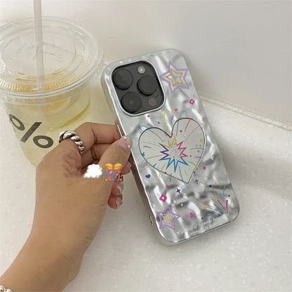 Cute Phone Cases for iPhone 15, 14, 13, 12, 11, Pro Max, X, XR, and XS Max - Heart Fireworks Back Cover - TSP451 - Touchy Style