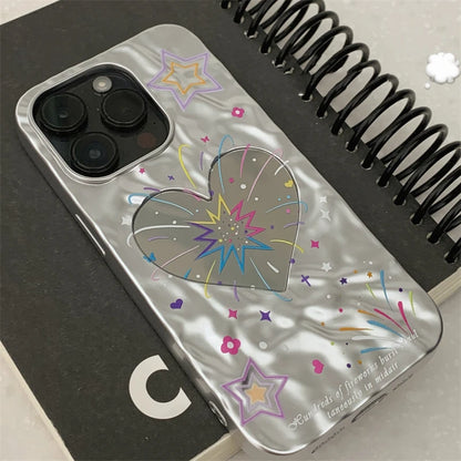 Cute Phone Cases for iPhone 15, 14, 13, 12, 11, Pro Max, X, XR, and XS Max - Heart Fireworks Back Cover - TSP451 - Touchy Style