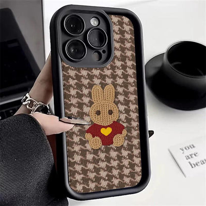 Cute Phone Cases For iPhone 15, 14, 13, 12, 11, Pro Max, XS, X, XR, 7, 8, Plus, and SE (2022) - Sweater Rabbit - TSP226 - Touchy Style