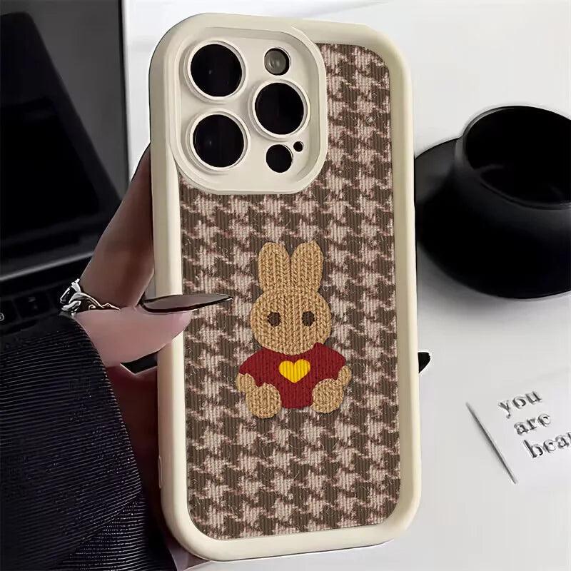 Cute Phone Cases For iPhone 15, 14, 13, 12, 11, Pro Max, XS, X, XR, 7, 8, Plus, and SE (2022) - Sweater Rabbit - TSP226 - Touchy Style