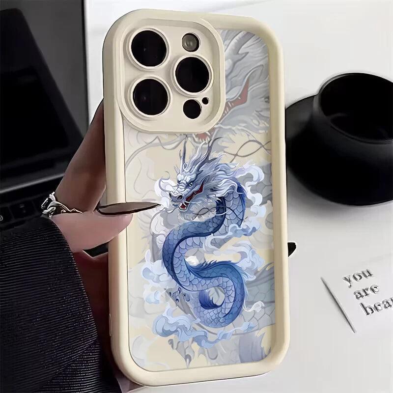 Cute Phone Cases For iPhone 15, 14, 13, 12, 11 Pro Max, XS, X, XR, 7, 8 Plus - Illusory Chinese Dragon - TSP239 - Touchy Style