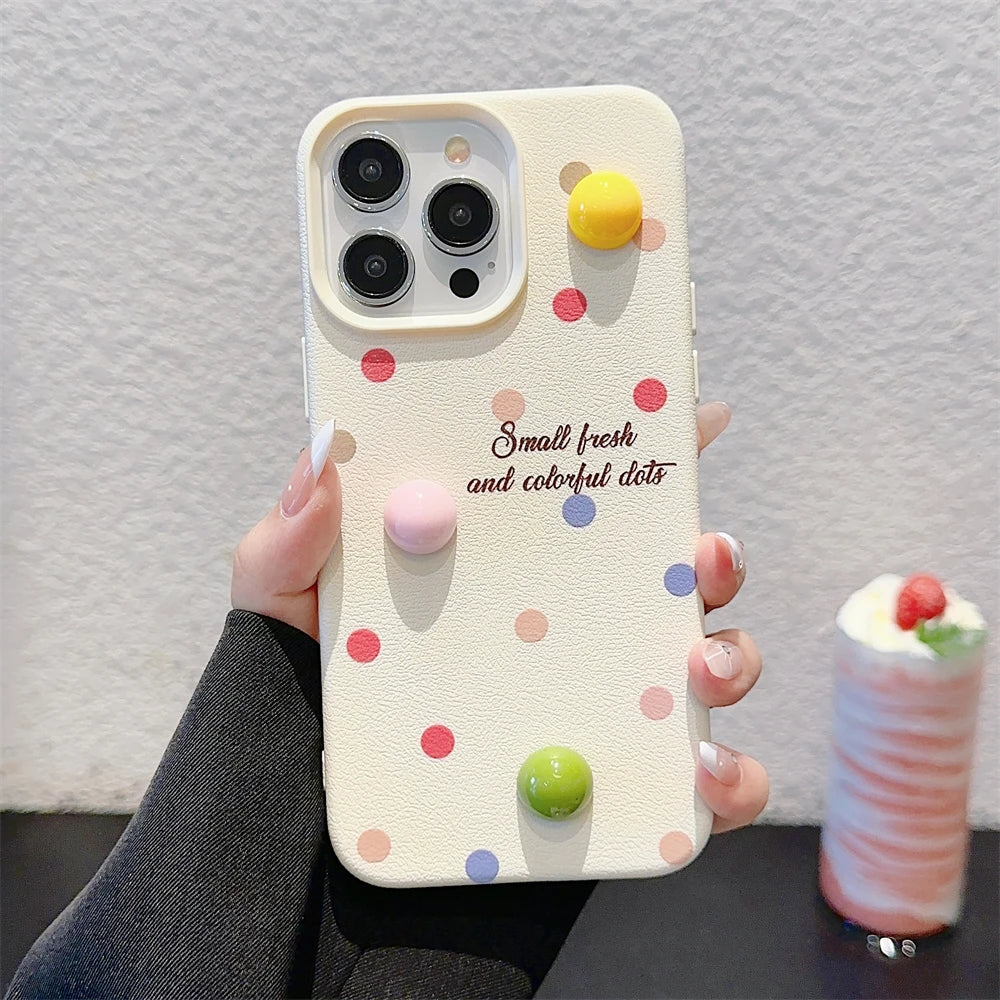 Cute Phone Cases for iPhone 15, 14, 13, 12, and 11 Pro Max - 3D Hearts &amp; Flowers - Leather Cover - TSP334 - Touchy Style