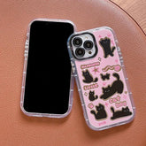 Cute Phone Cases for iPhone 15, 14, 13, 12, and 11 Pro Max - Black Cat - Acrylic Mirror - TSP280 - Touchy Style