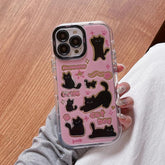 Cute Phone Cases for iPhone 15, 14, 13, 12, and 11 Pro Max - Black Cat - Acrylic Mirror - TSP280 - Touchy Style