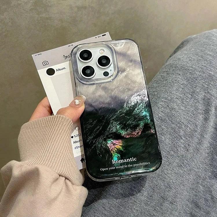 Cute Phone Cases for iPhone 15, 14, 13, 12, and 11 Pro Max - Black Gray Glacier Cover - TSP214 - Touchy Style