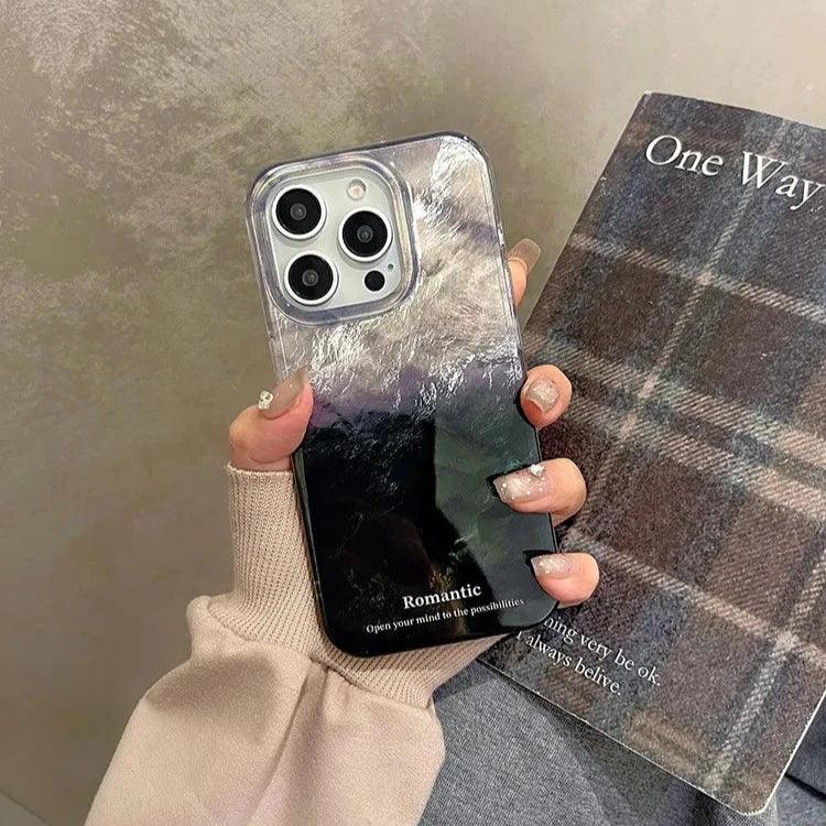 Cute Phone Cases for iPhone 15, 14, 13, 12, and 11 Pro Max - Black Gray Glacier Cover - TSP214 - Touchy Style