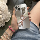 Cute Phone Cases for iPhone 15, 14, 13, 12, and 11 Pro Max - Bowknot Pendant, Laser Bumper Cover - TSP450 - Touchy Style