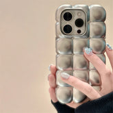 Cute Phone Cases for iPhone 15, 14, 13, 12, and 11 Pro Max - Metal Silver - Stylish Lattice - TSP282 - Touchy Style