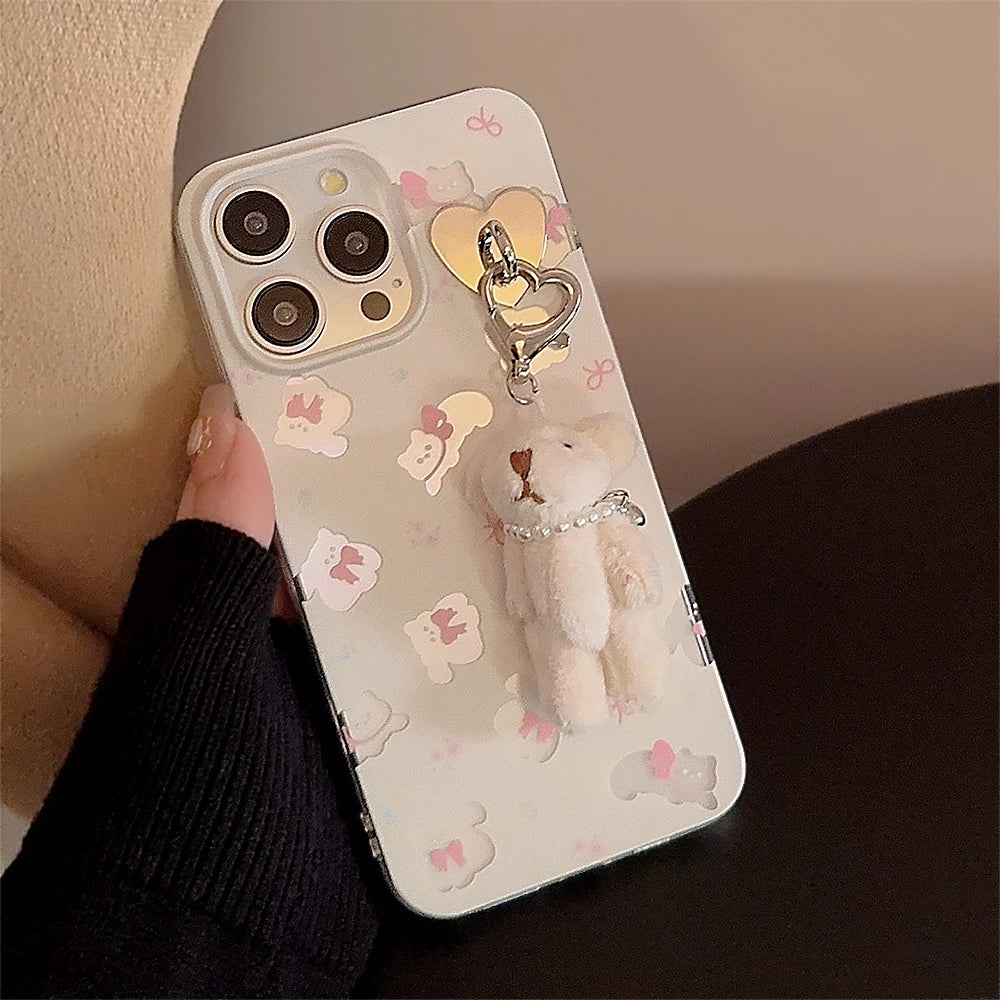 Cute Phone Cases for iPhone 15, 14, 13, 12, and more - Bowknots, Playful Cats, and a Fun 3D Bear Pendant - TSP356 - Touchy Style