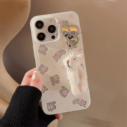 Cute Phone Cases for iPhone 15, 14, 13, 12, and more - Bowknots, Playful Cats, and a Fun 3D Bear Pendant - TSP356 - Touchy Style