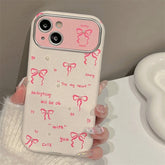 Cute Phone Cases for iPhone 15, 14, 13, 12, or 11 Pro Max - Pink Bowknot & Mini Pearls - TSP458 - Touchy Style