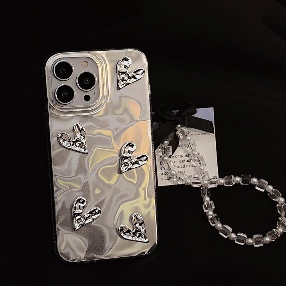 Cute Phone Cases for iPhone 15, 14, 13, 12 Pro Max, 11, and 15 Plus - 3D Heart Water Ripple - TSP339 - Touchy Style