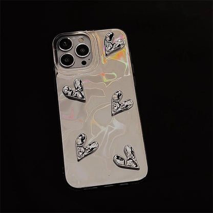 Cute Phone Cases for iPhone 15, 14, 13, 12 Pro Max, 11, and 15 Plus - 3D Heart Water Ripple - TSP339 - Touchy Style