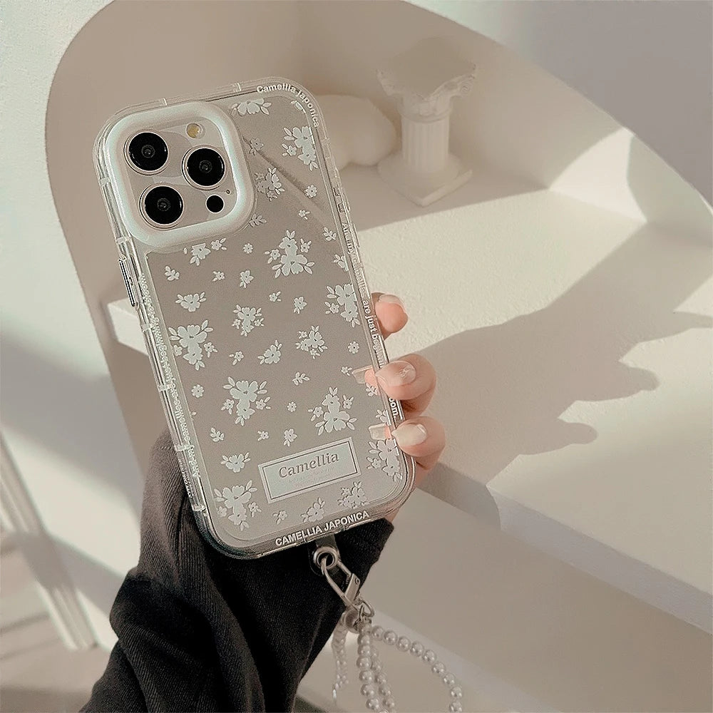 Cute Phone Cases for iPhone 15, 14, 13, 12 Pro Max, 14, 15 Plus, 11, X, XS, XR, and XS Max - Mirror Camellia Flower - TSP343 - Touchy Style