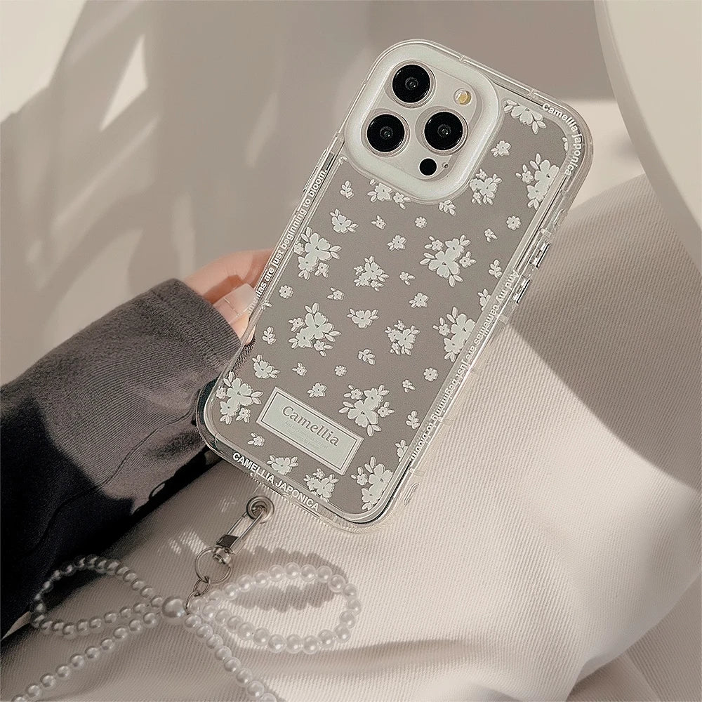 Cute Phone Cases for iPhone 15, 14, 13, 12 Pro Max, 14, 15 Plus, 11, X, XS, XR, and XS Max - Mirror Camellia Flower - TSP343 - Touchy Style