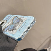 Cute Phone Cases for iPhone 15, 14, 13, 12, Pro Max, or 11 - Glitter Butterfly Blue Bumper Cover - TSP346 - Touchy Style