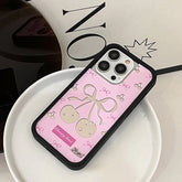 Cute Phone Cases for iPhone 15, 14, 13, and 12 Pro Max - Cherry Mirror, Floral Cover - TSP459 - Touchy Style