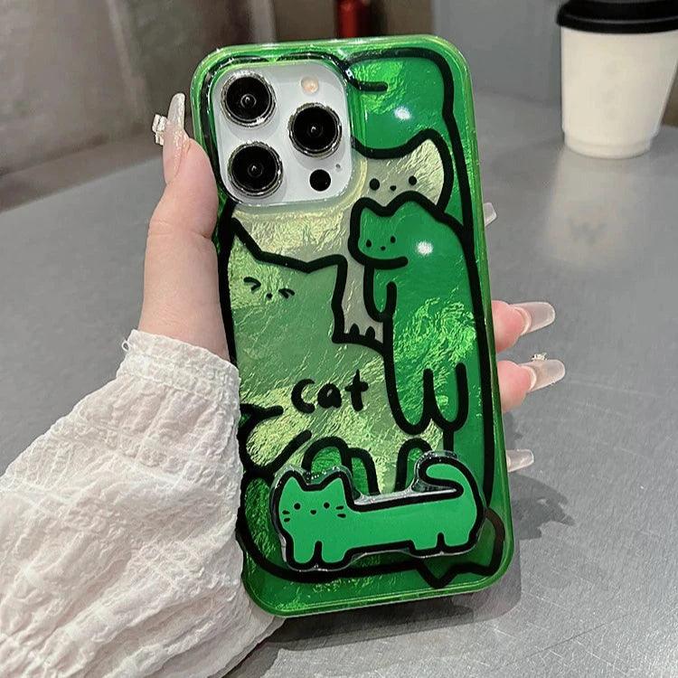 Cute Phone Cases for iPhone 15, 14, 13, and 12 Pro Max - Funny Line Drawing - Holder Stand - TSP220 - Touchy Style