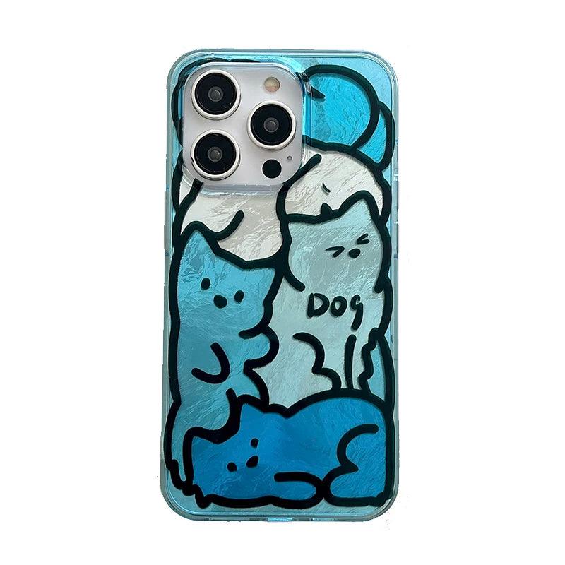 Cute Phone Cases for iPhone 15, 14, 13, and 12 Pro Max - Funny Line Drawing - Holder Stand - TSP220 - Touchy Style