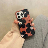 Cute Phone Cases For iPhone 15, 14, or 13 Pro Max - Oil Painting Black Flowers - Glossy Silicone Cover - TSP210 - Touchy Style