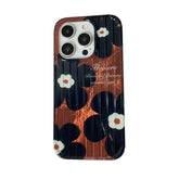 Cute Phone Cases For iPhone 15, 14, or 13 Pro Max - Oil Painting Black Flowers - Glossy Silicone Cover - TSP210 - Touchy Style