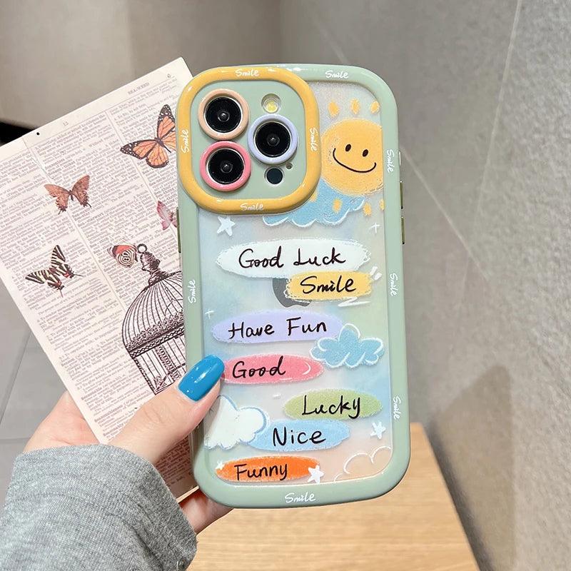 Cute Phone Cases for iPhone 15 Pro Max, 14, 13, 11, and 12 - Graffiti Oil Painting Acrylic Back Cover - TSP218 - Touchy Style