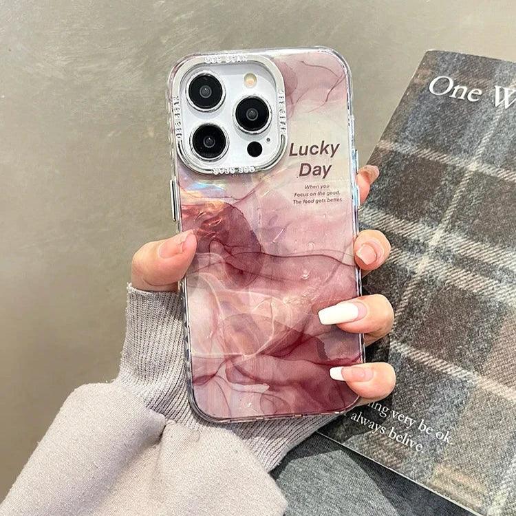 Cute Phone Cases For iPhone 15 Pro Max, 14, 13, 11, or 12 - Glitter Laser, Shiny Floral, Marble Pattern - TSP260 - Touchy Style