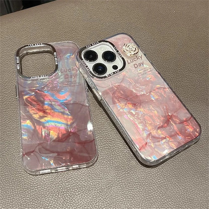 Cute Phone Cases For iPhone 15 Pro Max, 14, 13, 11, or 12 - Glitter Laser, Shiny Floral, Marble Pattern - TSP260 - Touchy Style