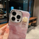 Cute Phone Cases For iPhone 15 Pro Max, 14, 13, 11, or 12 - Glitter Laser, Shiny Floral, Marble Pattern - TSP260 - Touchy Style