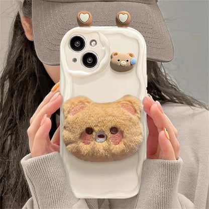 Cute Phone Cases for iPhone 15 Pro Max, 14, 13, 12, 11 Pro, X, XR, and 7 Plus - Wavy Border, Cartoon 3D Doll, Soft Cover - TSP364 - Touchy Style